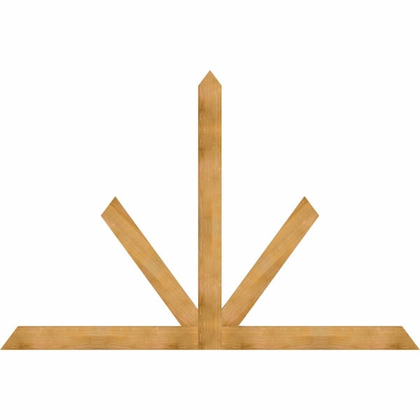 Ekena Millwork Saratoga Rough Sawn Timber Gable Bracket, Western Red Cedar, 108"W x 72"H x 2"D x 6"F, 16/12 Pitch GBW108X72X0206SAR00RWR - main